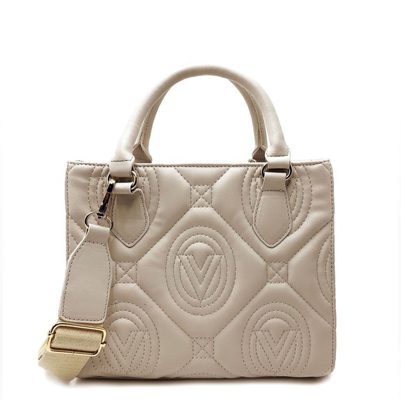 Valentino Orlandi Quilted Tote Bag Taupe. Vegan Leather. NWT Sealed. - Picture 4 of 5